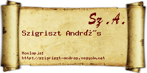 Szigriszt András névjegykártya